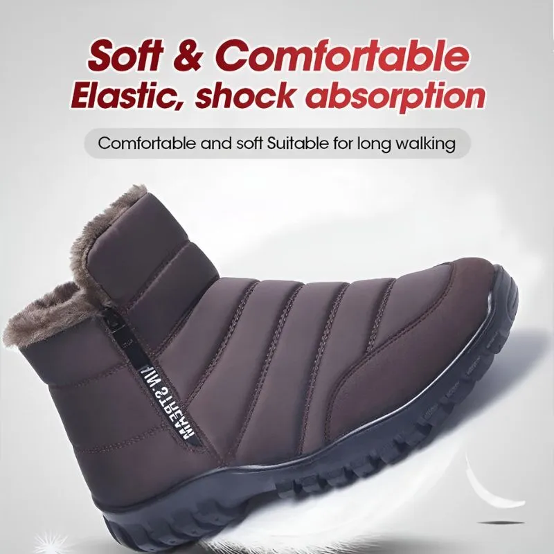 Cuzcare Fur Ankle WaterProof Men's Snow Boots Orthopedic