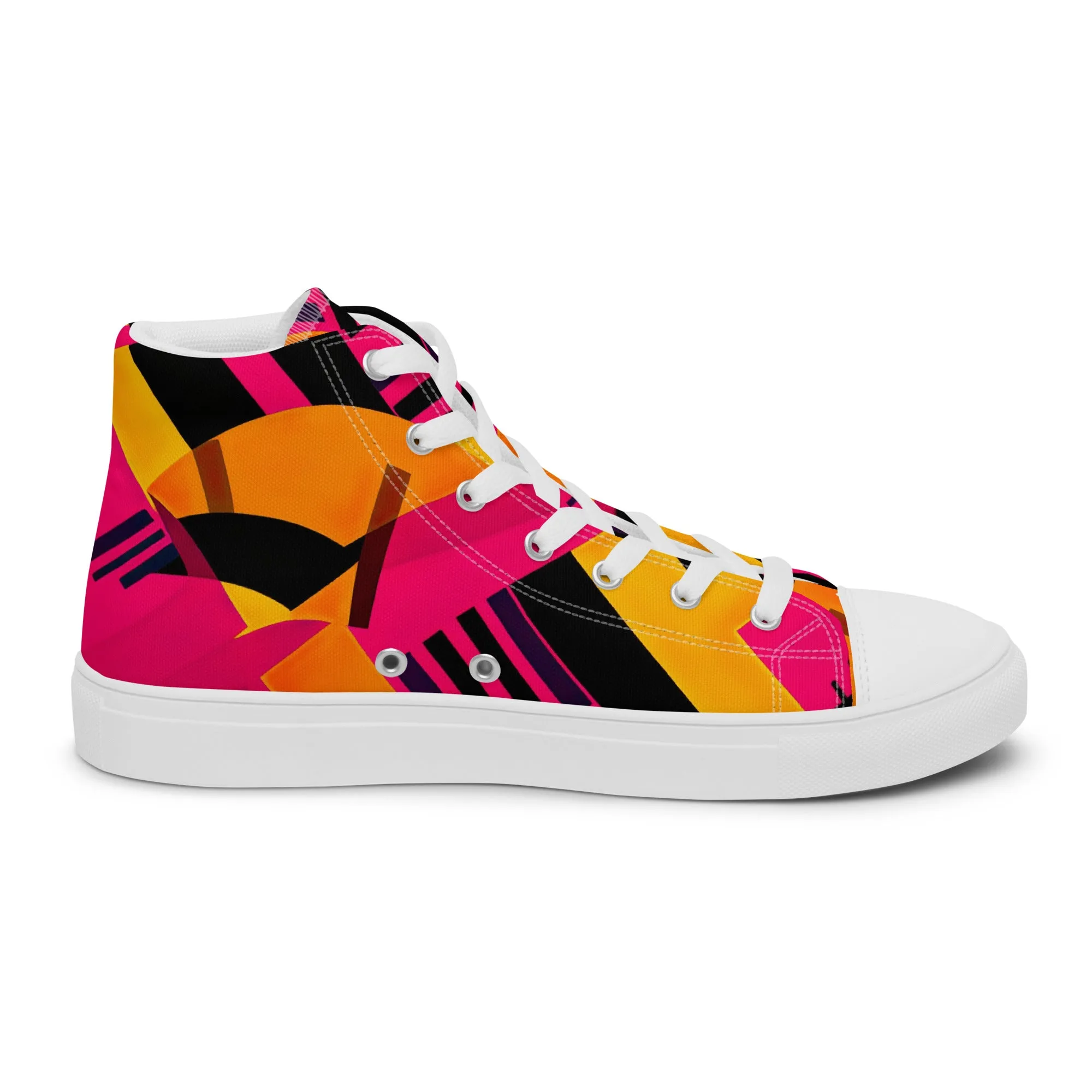 Women’s Fusia Kente High Top Canvas Shoes